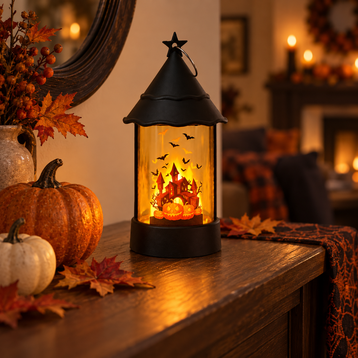 Pumpkin Castle LED Lantern