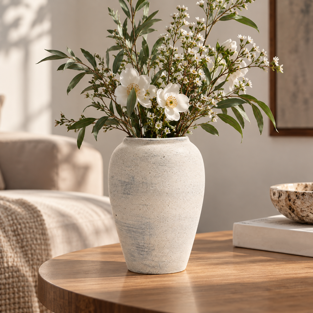Minimalist White Ceramic Vase