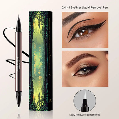🔥 2-In-1 Waterproof Eyeliner Pen With Correction Tip