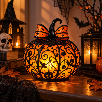 Halloween Bow Pumpkin Decorative Light