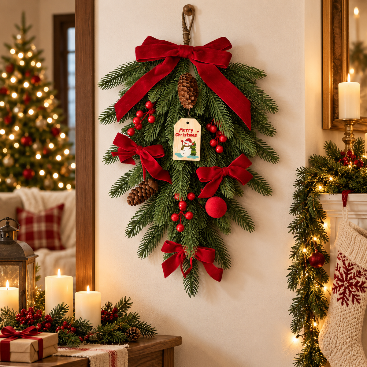 Christmas Teardrop Hanging Decoration