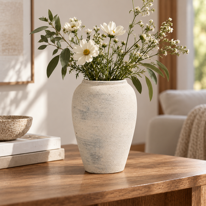 Minimalist White Ceramic Vase