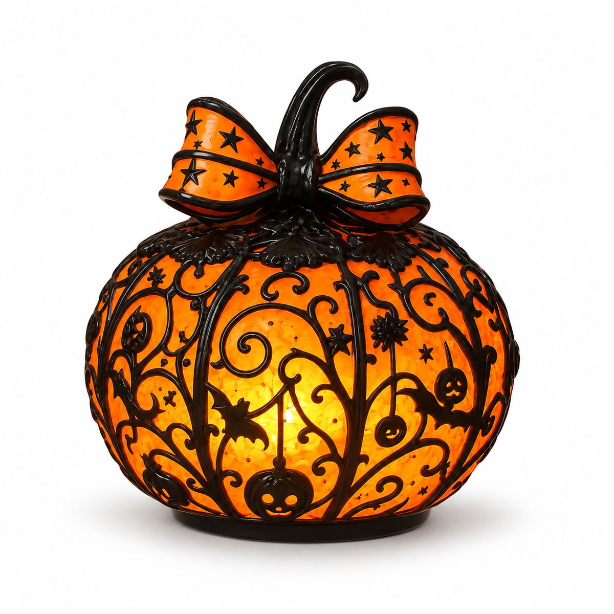 Halloween Bow Pumpkin Decorative Light
