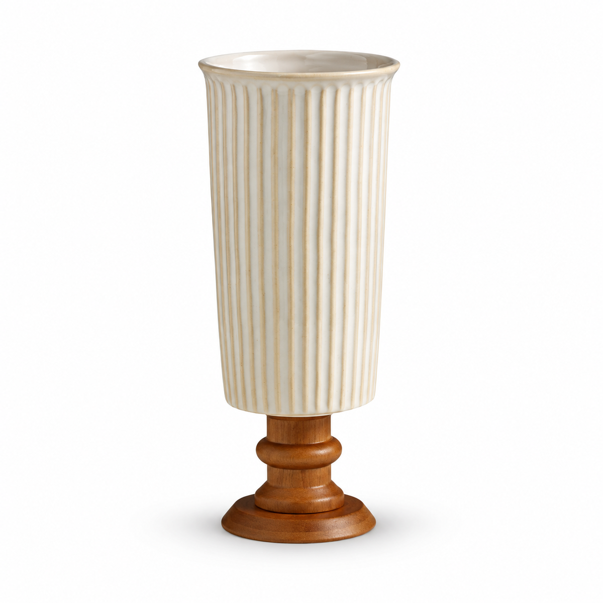 Vintage Ribbed Ceramic Vase